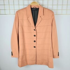 Roberto Quaglia Terracotta Orange Peach Silk Wool Blend Blazer